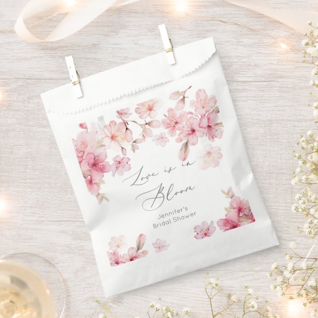 Sachets En Papier L'amour est en fleur cerisier fleuri nuptiale (Coupé)