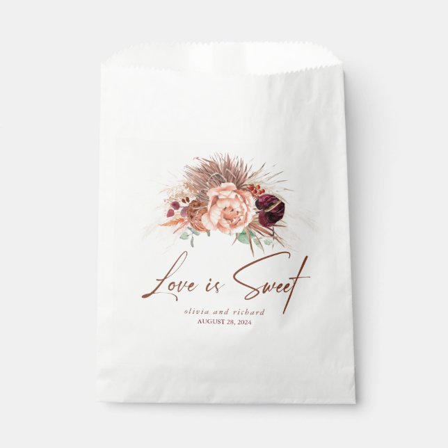 Sachets En Papier L'amour est Herbe de Pampa en Terre Cuite Fleurs D (Devant)