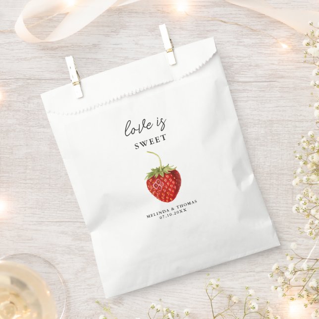 Sachets En Papier L'amour est Mariage de fraise douce (Coupé)