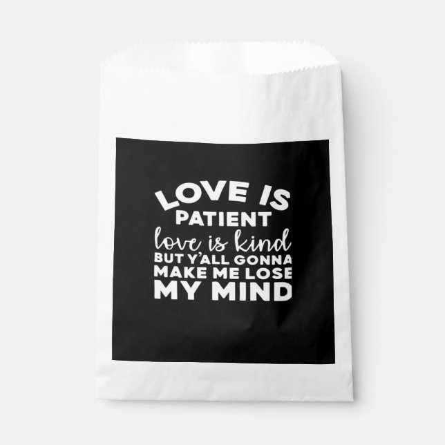 Sachets En Papier L'amour est patient, l'amour est gentil, drôle mar (Devant)