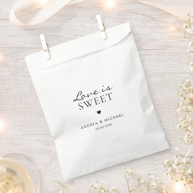 Sachets En Papier L'amour est sucré Mariage Treat Snack Cookie Candy (Coupé)