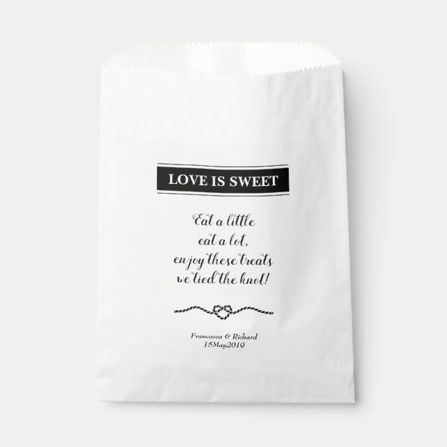 Sachets En Papier L'amour est un Mariage marin doux (Devant)