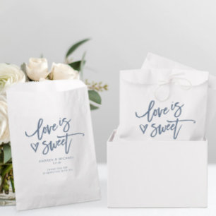 Sachets En Papier L'amour est une douce poussière bleue de mariage a