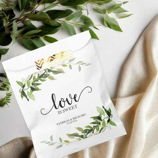 Sachets En Papier L'amour est une verdure douce de mariage (Créateur téléchargé)