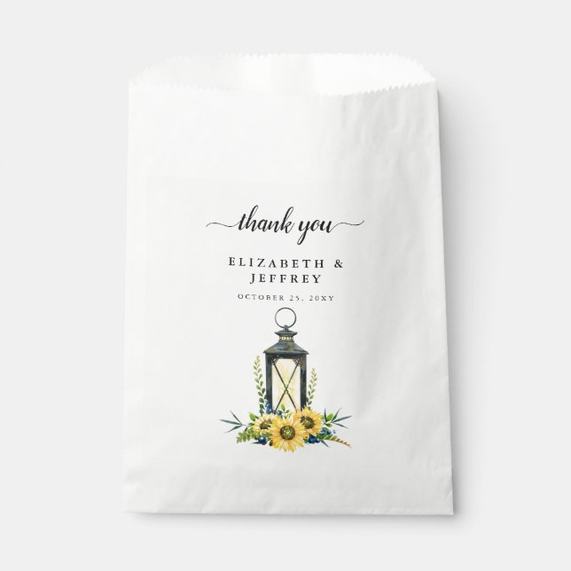 Sachets En Papier Lanterne de tournesol rustique (Devant)