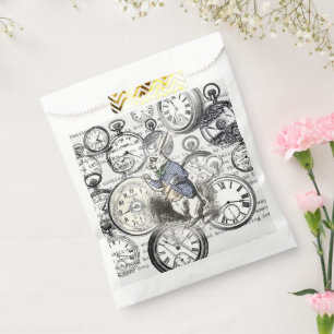 Sachets En Papier Lapin Blanc Alice au Pays des Merveilles Horloges