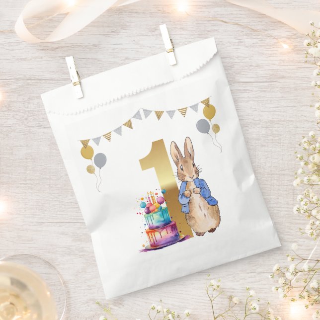 Sachets En Papier Lapin classique en veste bleue (Coupé)