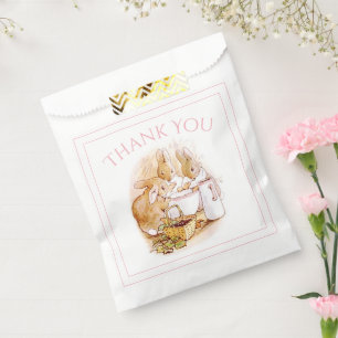 Sachets En Papier Lapin Lapin Baby shower rose