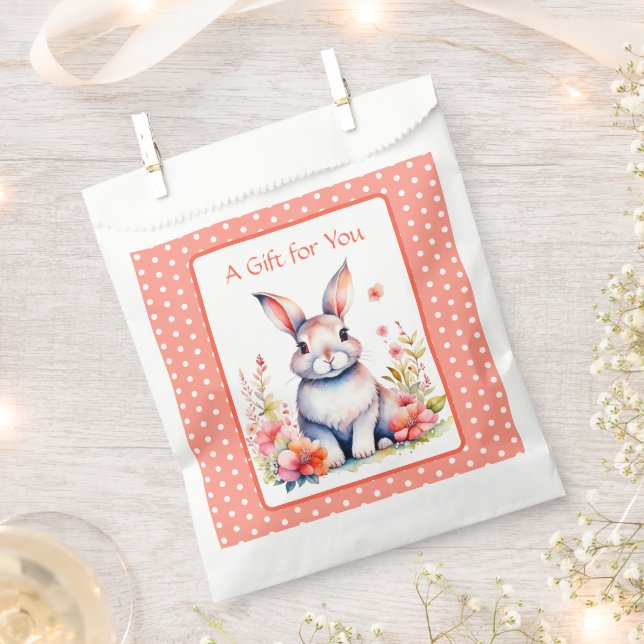 Sachets En Papier Lapin lapin en fleurs C'est un Baby shower de fill (Coupé)