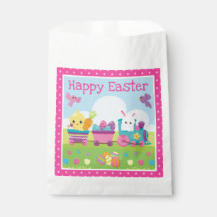 Sachets En Papier Lapin mignon, poussin et train d'Œufs en chocolat 