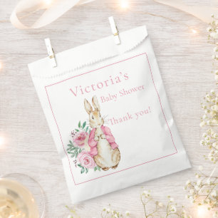 Sachets En Papier Lapin Rose Lapin Baby shower Floral