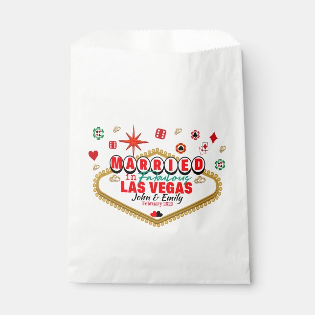 Sachets En Papier Las Vegas Marié Couple Correspondant Vacances Neva (Devant)