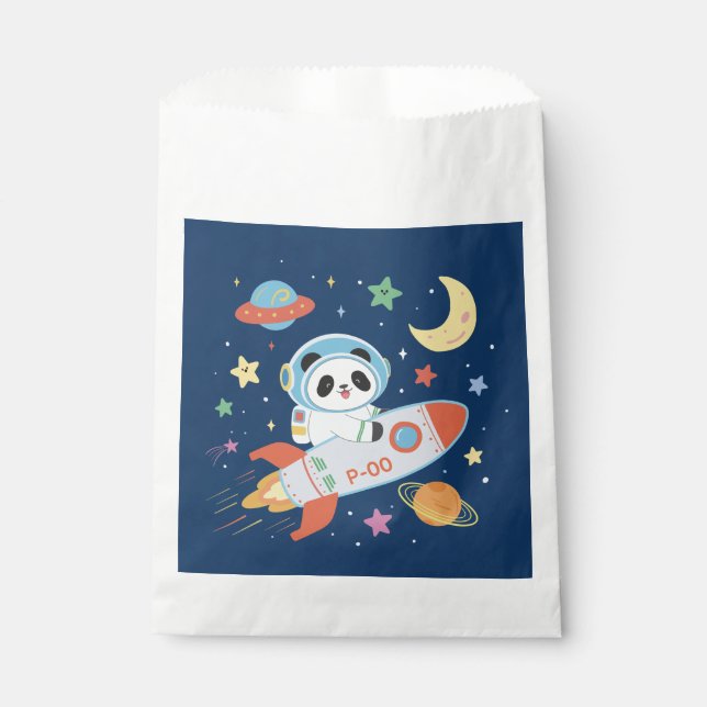 Sachets En Papier l'astronaute bleu et orange Panda (Devant)