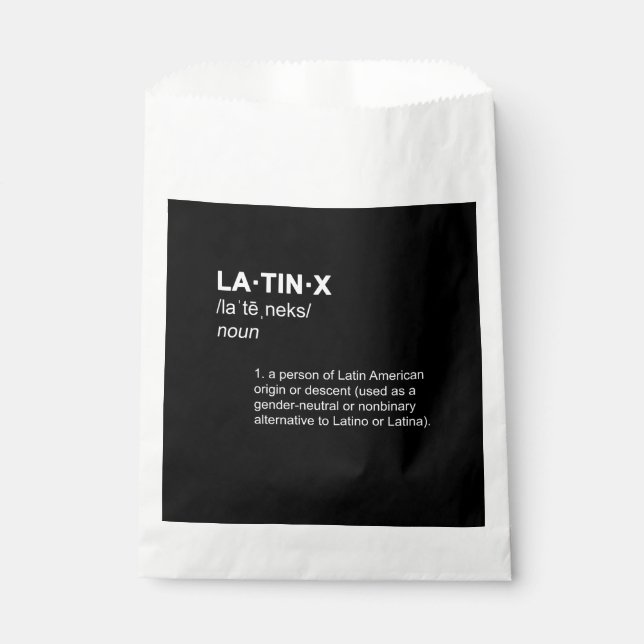 Sachets En Papier LATINX Latino Latina Sexe Neutre Définition Hip (Devant)