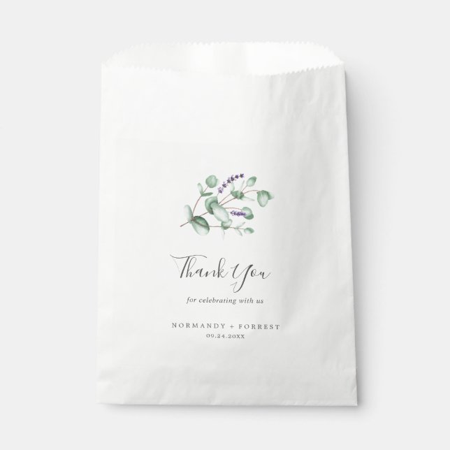 Sachets En Papier Lavande rustique et Mariage de Merci Eucalyptus (Devant)