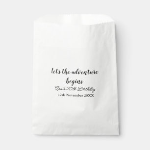 Sachets En Papier l'aventure commence 20e anniversaire ajouter nom d