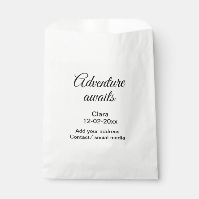 Sachets En Papier L'aventure commence ajouter nom date année lieu (Devant)
