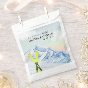 Sachets En Papier L'aventure commence Ski Mountain Winter Wedding Fa