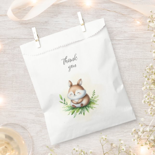 Sachets En Papier Le Baby shower des animaux des bois (Coupé)