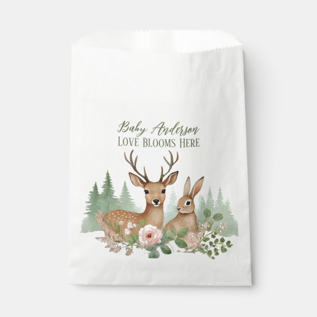 Sachets En Papier Le Baby shower des animaux des bois (Devant)