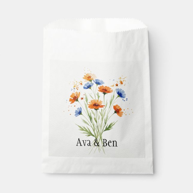 Sachets En Papier Le Mariage Fleur sauvage Embrace d'été (Devant)