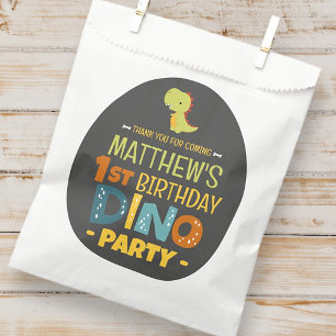 Sachets En Papier Le Merci d'anniversaire de la petite Dino Dinosaur