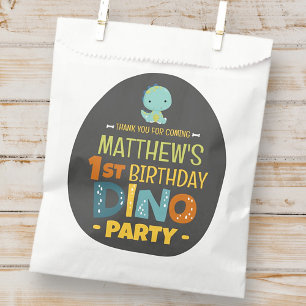 Sachets En Papier Le Merci d'anniversaire de la petite Dino Dinosaur