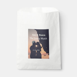 Sachets En Papier le nom de date de mariage de couple de match charm