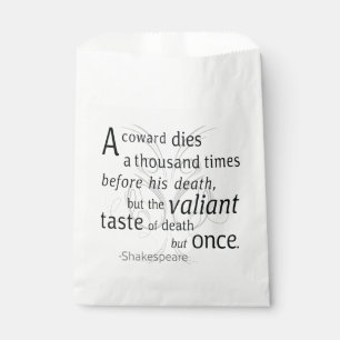 Sachets En Papier Le Valiant meurt mais une fois Shakespeare