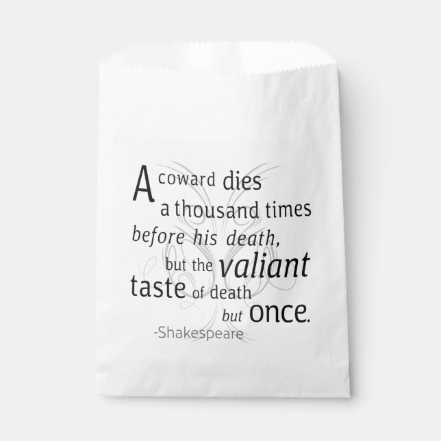 Sachets En Papier Le Valiant meurt mais une fois Shakespeare (Devant)
