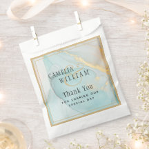 LeahG INK Verre de mer Turquoise Mariage or