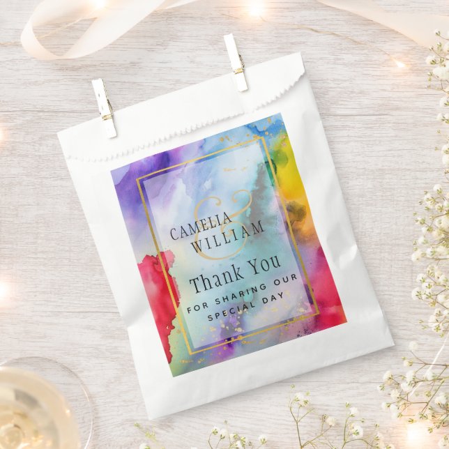 Sachets En Papier LeahG Rainbow Pride Mariage d'encre d'alcool (Coupé)