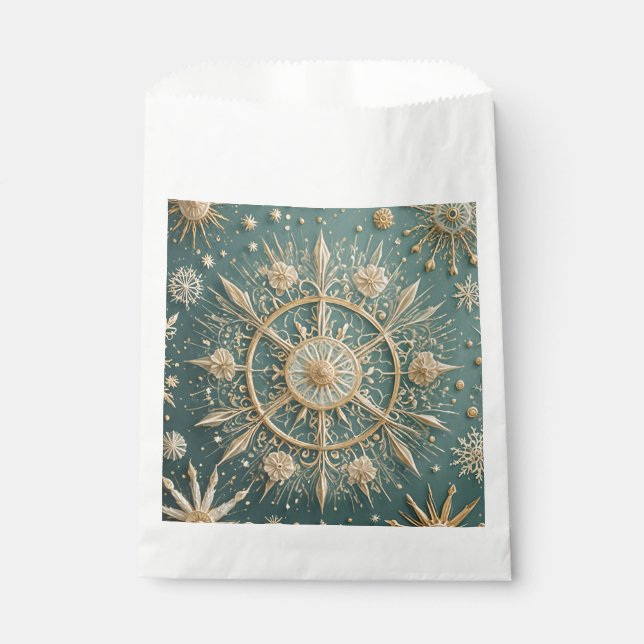 Sachets En Papier L'Embrace d'or d'hiver : une Serenade de flocon de (Devant)