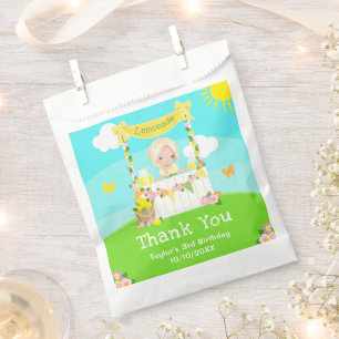 Sachets En Papier Lemonade Blonde Coiffure fille Merci d'anniversair