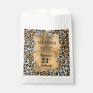 Sachets En Papier Leopard 21e fête d'anniversaire Favor Sac