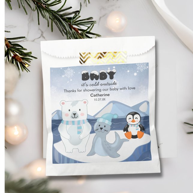 Sachets En Papier Les animaux de l'Arctique Baby shower d'hiver Wond (Créateur téléchargé)
