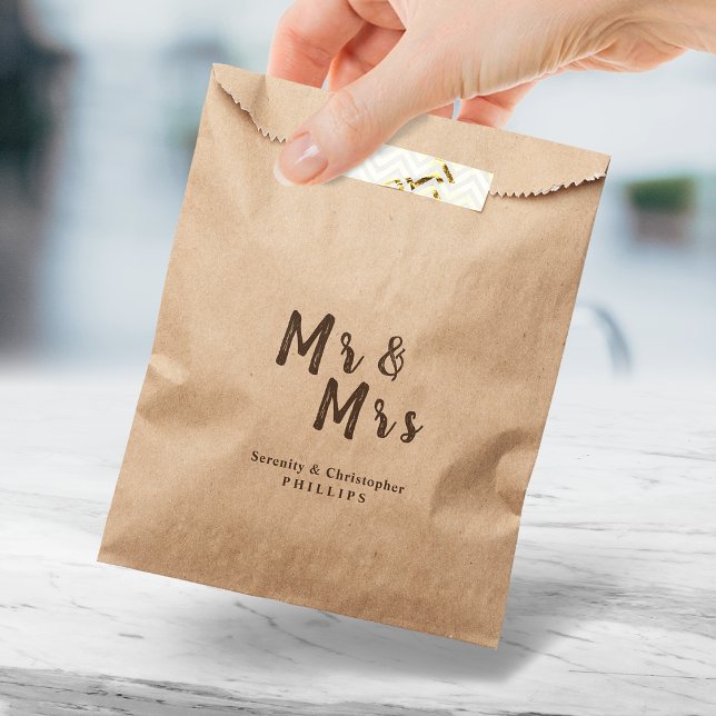 Sachets En Papier Les faveurs de mariage rustique M. et Mme. (Mr and Mrs rustic wedding favors Favor Bag)