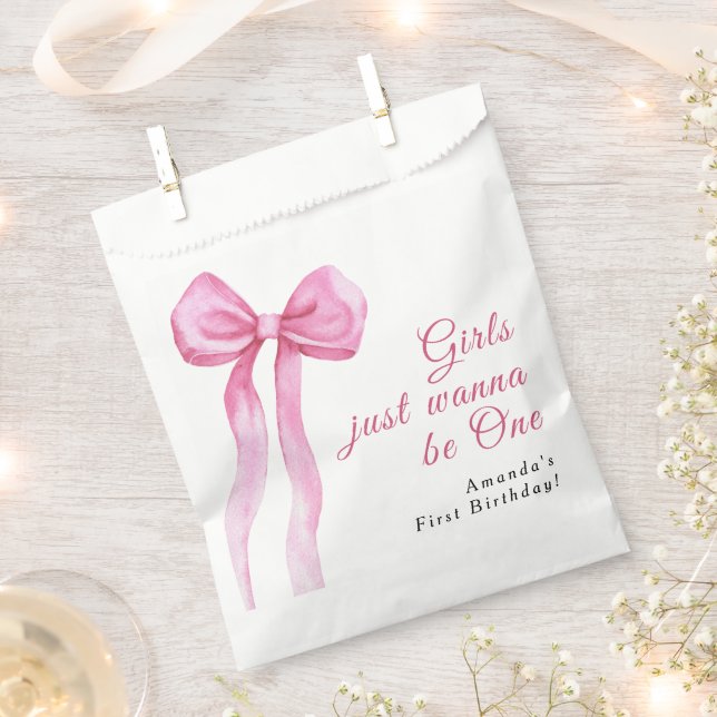 Sachets En Papier Les filles veulent juste être un 1er anniversaire  (Coupé)