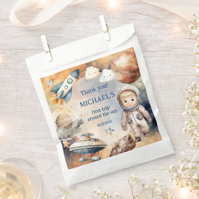 Sachets En Papier Les Planètes spatiales Extérieures Garçon Premier  (Coupé)