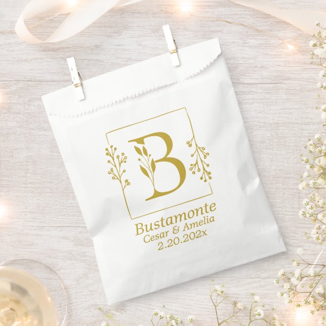 Sachets En Papier Lettre botanique moderne B Personnalisée (Coupé)