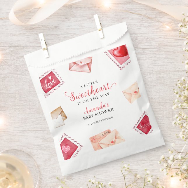 Sachets En Papier Lettre Timbre Chérie Saint-Valentin Baby shower (Coupé)