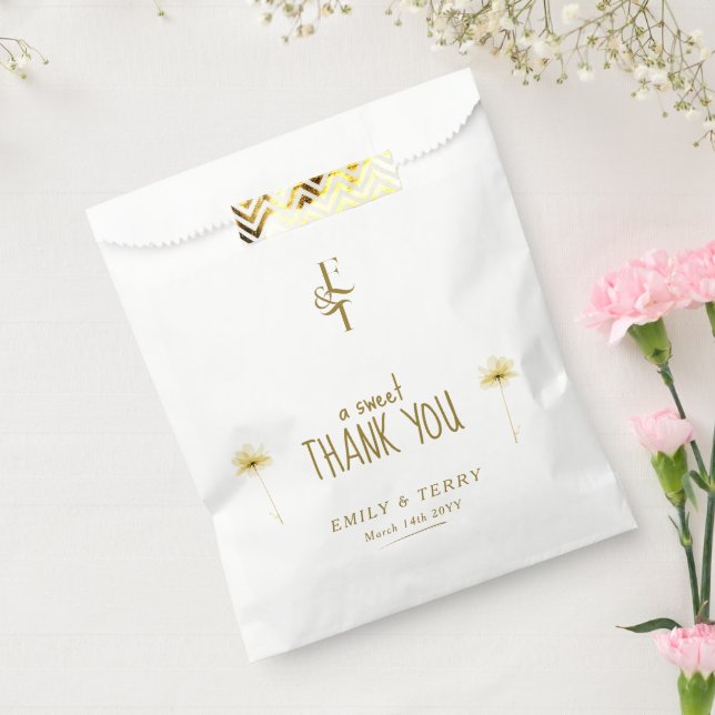 Sachets En Papier L'Heure d'or Monogram Mariage Merci (Scellé)