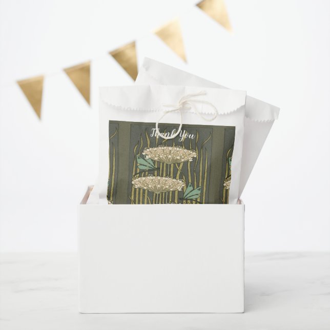 Sachets En Papier Libellule Rustique Art Déco sur un nénuphar Merci (Fête)