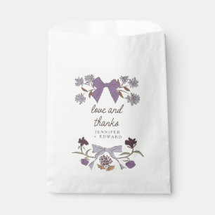Sachets En Papier Lilac Bows et fleurs Boho Mariage