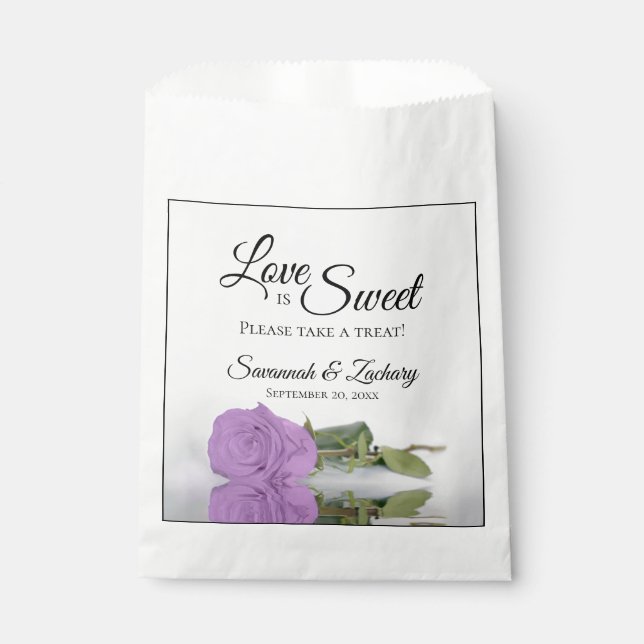 Sachets En Papier Lilac Purple Rose L'amour est doux Prendre le Mari (Devant)