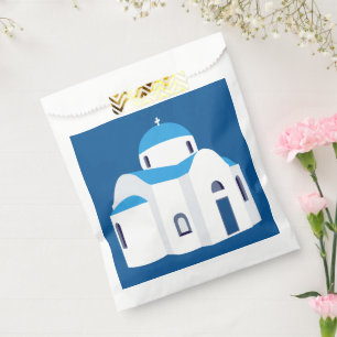 Sachets En Papier L'île grecque Santorin Blue Dome