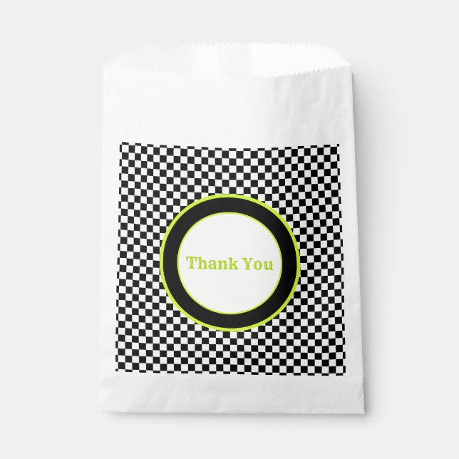 Sachets En Papier Lime Vert Noir Et Blanc (Devant)