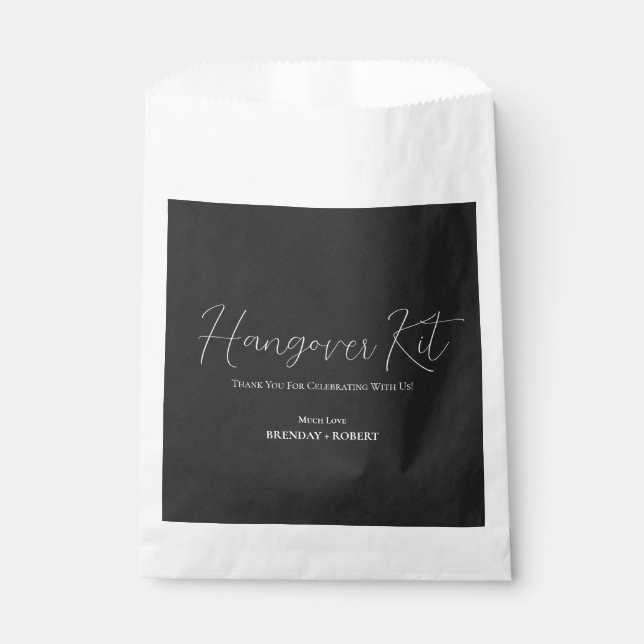 Sachets En Papier Linge noir Kit de récupération simple de hangover  (Devant)