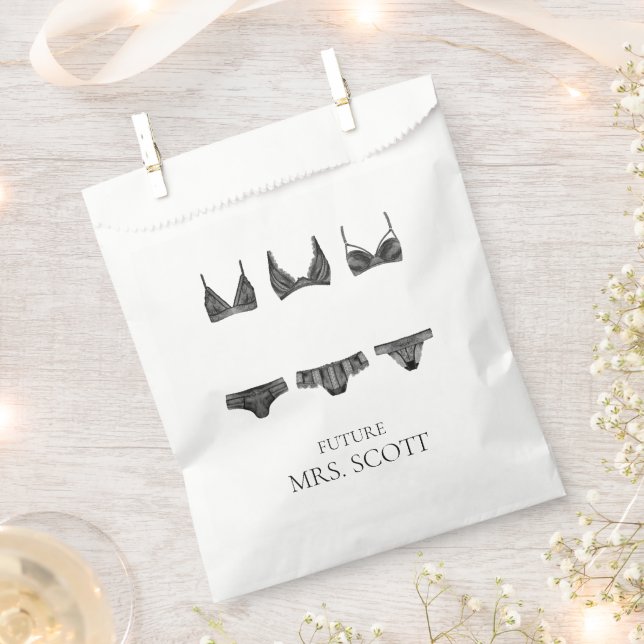 Sachets En Papier Lingerie rose et noir Cadeau moyen enterrement de  (Coupé)