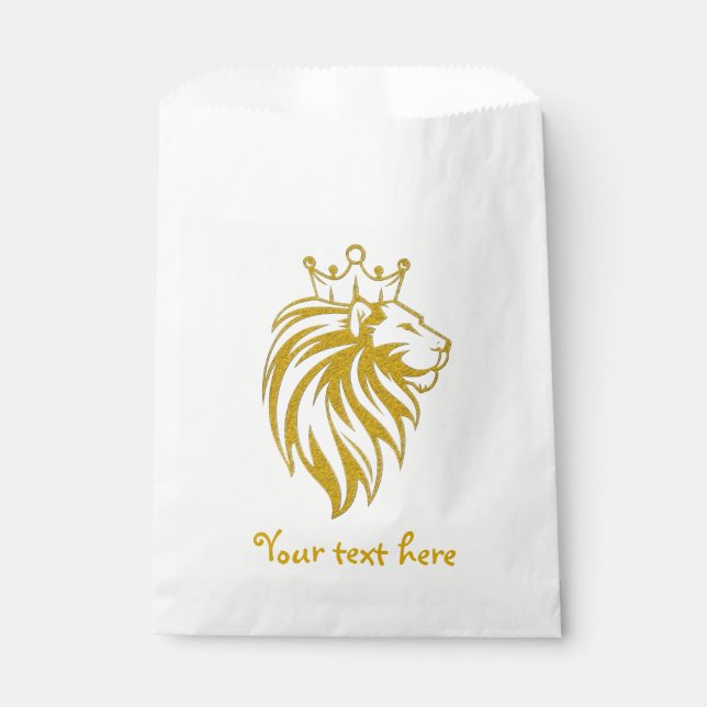 Sachets En Papier Lion Avec Couronne - Style Or 2 (Devant)